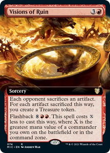 Visions of Ruin (Extended Art) - Commander: Innistrad: Midnight Hunt (MIC) #74 - Rare Magic: The Gathering Trading Card