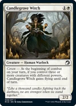 Candlegrove Witch trading card from Innistrad: Midnight Hunt Candlegrove Witch - Innistrad: Midnight Hunt Magic: The Gathering trading card