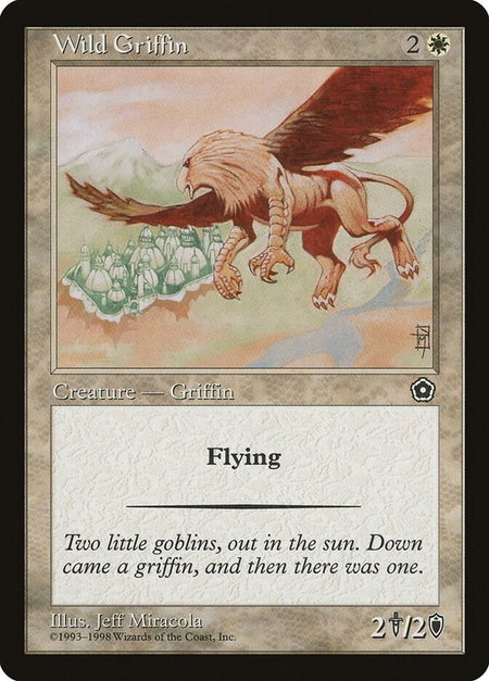 Wild Griffin - Portal Second Age Magic: The Gathering trading card