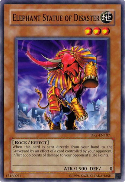 Elephant Statue of Disaster trading card from Dark Revelation Volume 2 Elephant Statue of Disaster - Dark Revelation Volume 2 YuGiOh trading card