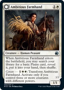 Ambitious Farmhand - Innistrad: Midnight Hunt Magic: The Gathering trading card