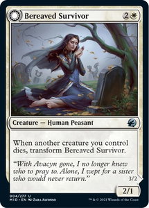 Bereaved Survivor - Innistrad: Midnight Hunt (MID) #4 - Uncommon Magic: The Gathering Trading Card