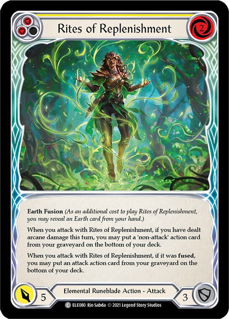 Rites of Replenishment (Yellow) trading card from Tales of Aria Rites of Replenishment (Yellow) - Tales of Aria Flesh and Blood trading card