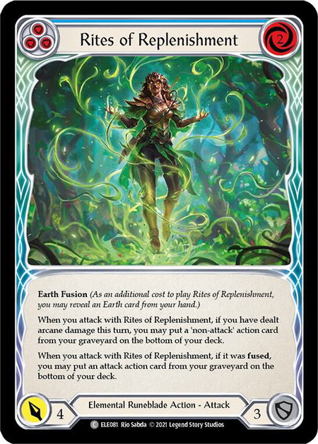 Rites of Replenishment (Blue) trading card from Tales of Aria Rites of Replenishment (Blue) - Tales of Aria Flesh and Blood trading card