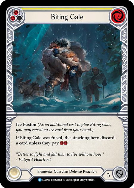 Biting Gale (Yellow) trading card from Tales of Aria Biting Gale (Yellow) - Tales of Aria Flesh and Blood trading card