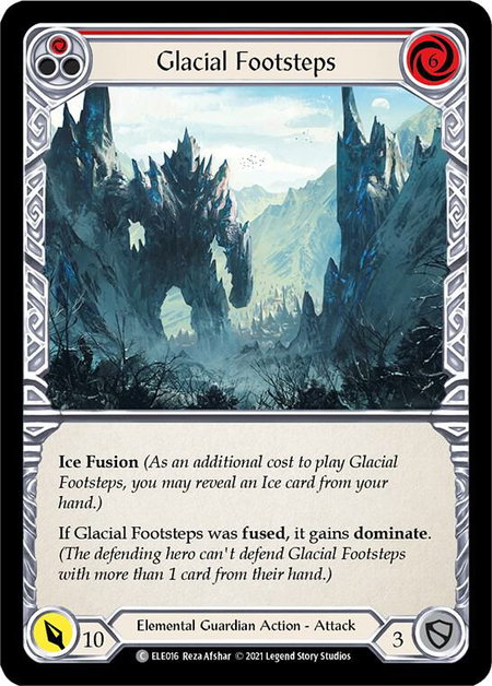 Glacial Footsteps (Red) trading card from Tales of Aria Glacial Footsteps (Red) - Tales of Aria Flesh and Blood trading card