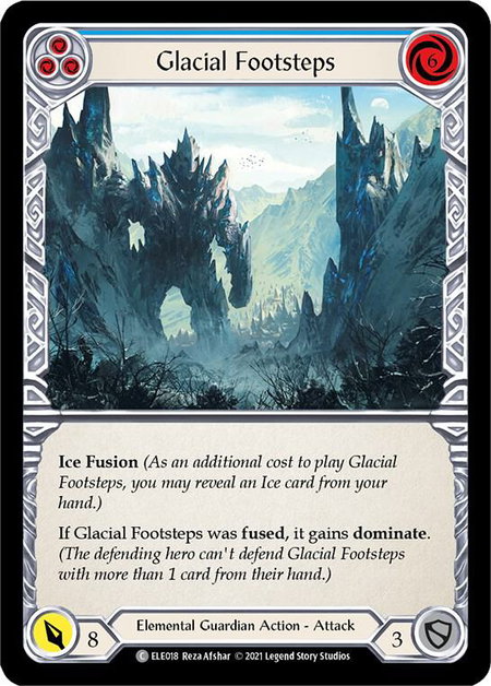 Glacial Footsteps (Blue) trading card from Tales of Aria Glacial Footsteps (Blue) - Tales of Aria Flesh and Blood trading card