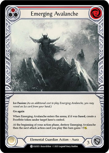 Emerging Avalanche (Red) trading card from Tales of Aria Emerging Avalanche (Red) - Tales of Aria Flesh and Blood trading card