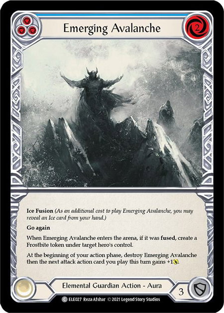 Emerging Avalanche (Blue) - Tales of Aria Flesh and Blood trading card