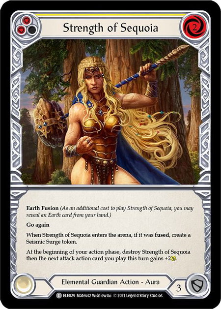 Strength of Sequoia (Yellow) - Tales of Aria Flesh and Blood trading card
