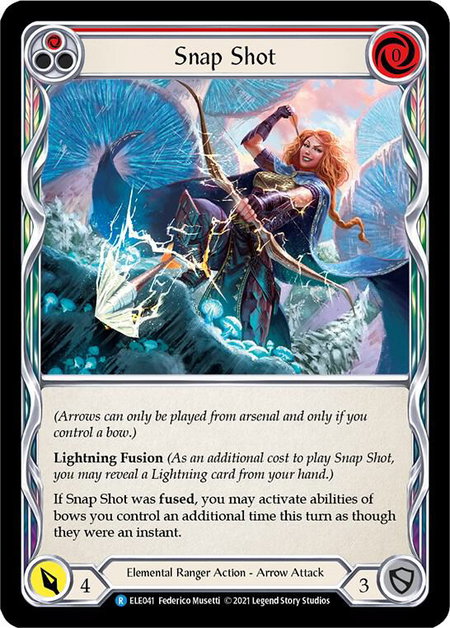 Snap Shot (Red) trading card from Tales of Aria Snap Shot (Red) - Tales of Aria Flesh and Blood trading card