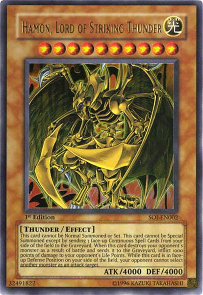 Hamon, Lord of Striking Thunder - Shadow of Infinity YuGiOh trading card