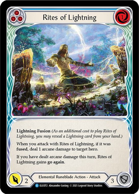 Rites of Lightning (Blue) trading card from Tales of Aria Rites of Lightning (Blue) - Tales of Aria Flesh and Blood trading card