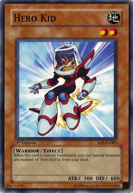 Hero Kid trading card from Shadow of Infinity Hero Kid - Shadow of Infinity YuGiOh trading card