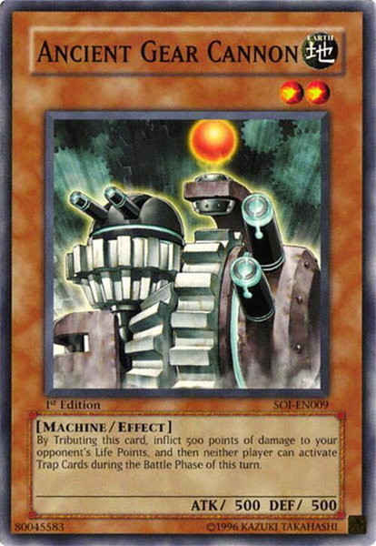 Ancient Gear Cannon trading card from Shadow of Infinity Ancient Gear Cannon - Shadow of Infinity YuGiOh trading card