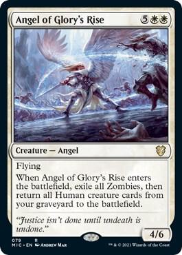 Angel of Glory's Rise trading card from Commander: Innistrad: Midnight Hunt Angel of Glory's Rise - Commander: Innistrad: Midnight Hunt Magic: The Gathering trading card