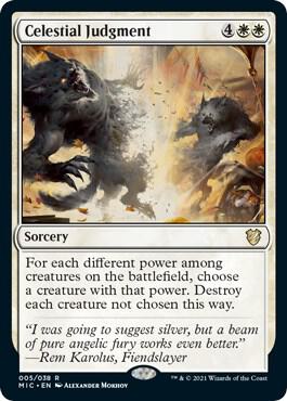 Celestial Judgment trading card from Commander: Innistrad: Midnight Hunt Celestial Judgment - Commander: Innistrad: Midnight Hunt Magic: The Gathering trading card
