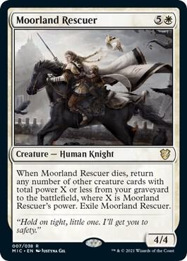 Moorland Rescuer trading card from Commander: Innistrad: Midnight Hunt Moorland Rescuer - Commander: Innistrad: Midnight Hunt Magic: The Gathering trading card