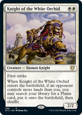 Knight of the White Orchid trading card from Commander: Innistrad: Midnight Hunt Knight of the White Orchid - Commander: Innistrad: Midnight Hunt Magic: The Gathering trading card