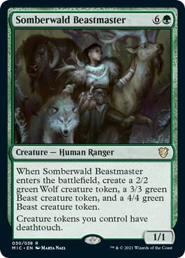 Somberwald Beastmaster trading card from Commander: Innistrad: Midnight Hunt Somberwald Beastmaster - Commander: Innistrad: Midnight Hunt Magic: The Gathering trading card
