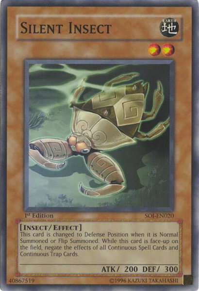 Silent Insect trading card from Shadow of Infinity Silent Insect - Shadow of Infinity YuGiOh trading card
