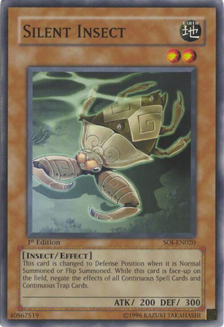 Silent Insect trading card from Shadow of Infinity Silent Insect - Shadow of Infinity YuGiOh trading card