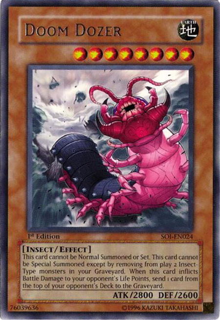Doom Dozer trading card from Shadow of Infinity Doom Dozer - Shadow of Infinity YuGiOh trading card