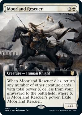 Moorland Rescuer (Extended Art) - Commander: Innistrad: Midnight Hunt Magic: The Gathering trading card