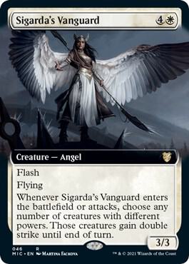 Sigarda's Vanguard (Extended Art) - Commander: Innistrad: Midnight Hunt Magic: The Gathering trading card