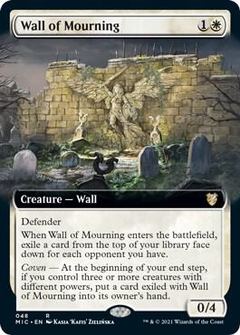 Wall of Mourning (Extended Art) - Commander: Innistrad: Midnight Hunt Magic: The Gathering trading card