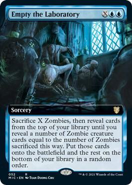 Empty the Laboratory (Extended Art) trading card from Commander: Innistrad: Midnight Hunt Empty the Laboratory (Extended Art) - Commander: Innistrad: Midnight Hunt Magic: The Gathering trading card