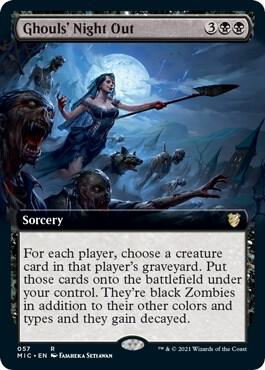 Ghouls' Night Out (Extended Art) trading card from Commander: Innistrad: Midnight Hunt Ghouls' Night Out (Extended Art) - Commander: Innistrad: Midnight Hunt Magic: The Gathering trading card