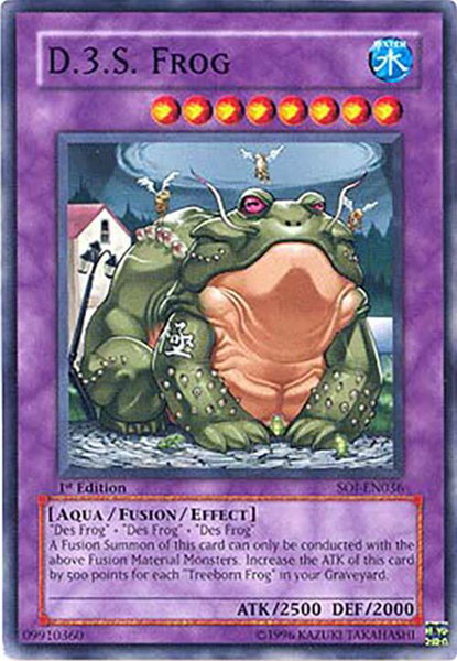 D.3.S. Frog trading card from Shadow of Infinity D.3.S. Frog - Shadow of Infinity YuGiOh trading card