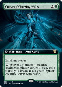 Curse of Clinging Webs (Extended Art) - Commander: Innistrad: Midnight Hunt (MIC) #63 - Rare Magic: The Gathering Trading Card