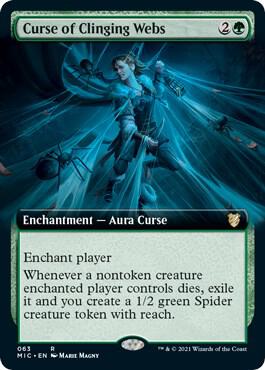 Curse of Clinging Webs (Extended Art) - Commander: Innistrad: Midnight Hunt Magic: The Gathering trading card