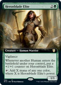 Heronblade Elite (Extended Art) - Commander: Innistrad: Midnight Hunt (MIC) #64 - Rare Magic: The Gathering Trading Card