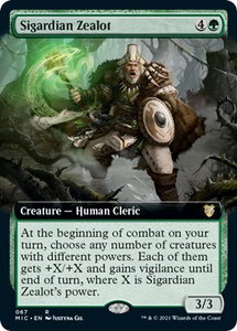 Sigardian Zealot (Extended Art) - Commander: Innistrad: Midnight Hunt (MIC) #67 - Rare Magic: The Gathering Trading Card