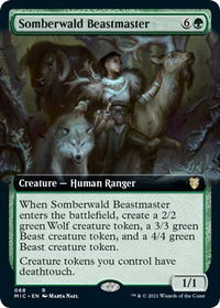 Somberwald Beastmaster (Extended Art) - Commander: Innistrad: Midnight Hunt (MIC) #68 - Rare Magic: The Gathering Trading Card