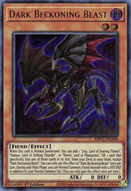 Dark Beckoning Beast - 2021 Tin of Ancient Battles YuGiOh trading card