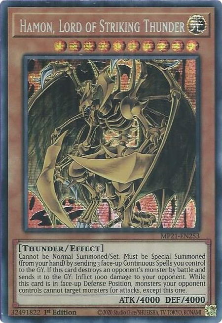 Hamon, Lord of Striking Thunder - 2021 Tin of Ancient Battles YuGiOh trading card