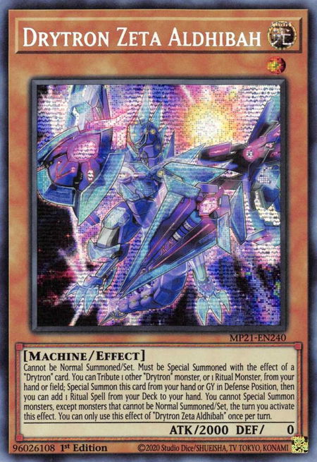 Drytron Zeta Aldhibah - 2021 Tin of Ancient Battles YuGiOh trading card