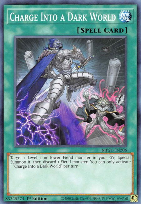 Charge Into a Dark World - 2021 Tin of Ancient Battles YuGiOh trading card