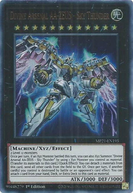 Divine Arsenal AA-ZEUS - Sky Thunder trading card from 2021 Tin of Ancient Battles Divine Arsenal AA-ZEUS - Sky Thunder - 2021 Tin of Ancient Battles YuGiOh trading card