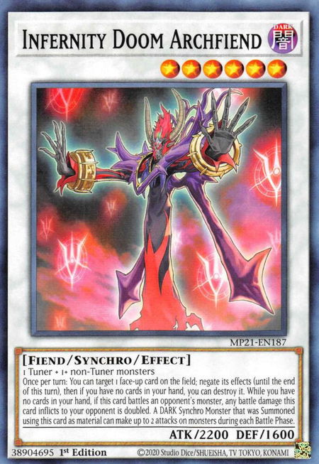 Infernity Doom Archfiend - 2021 Tin of Ancient Battles YuGiOh trading card