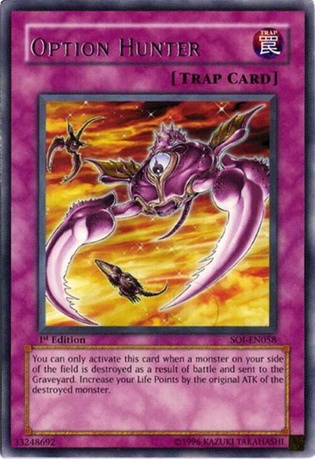 Option Hunter trading card from Shadow of Infinity Option Hunter - Shadow of Infinity YuGiOh trading card