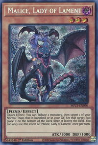 Malice, Lady of Lament - 2021 Tin of Ancient Battles (MP21) #MP21-EN060 - Prismatic Secret Rare YuGiOh Trading Card
