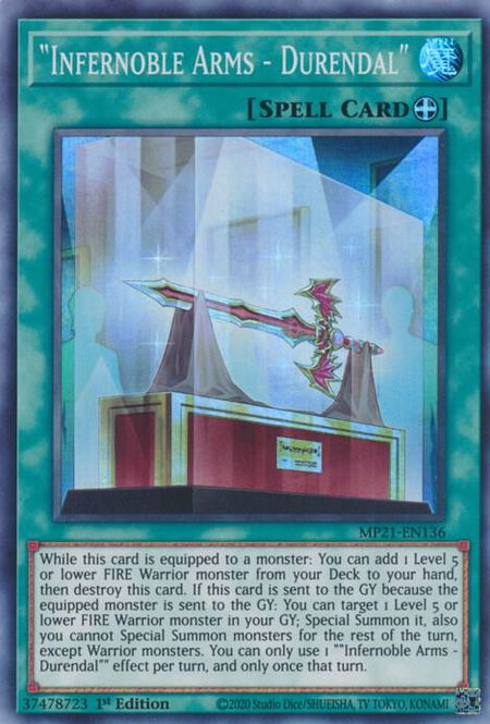 "Infernoble Arms - Durendal" trading card from 2021 Tin of Ancient Battles "Infernoble Arms - Durendal" - 2021 Tin of Ancient Battles YuGiOh trading card