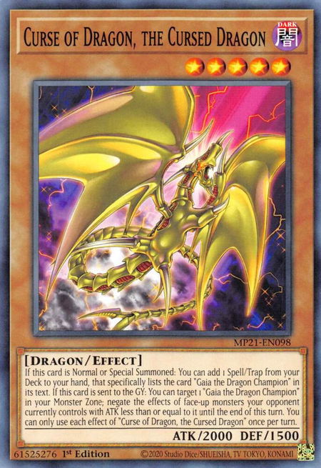 Curse of Dragon, the Cursed Dragon - 2021 Tin of Ancient Battles YuGiOh trading card