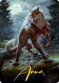 Arlinn, the Moon's Fury Art Card (02/81) (Gold-Stamped Signature) - Art Series: Innistrad: Midnight Hunt (ASMID) #2 - Special Magic: The Gathering Trading Card