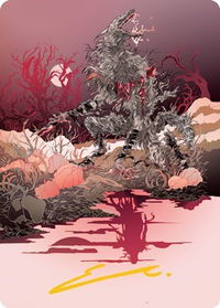 Arlinn, the Moon's Fury Art Card (04/81) (Gold-Stamped Signature) - Art Series: Innistrad: Midnight Hunt (ASMID) #4 - Special Magic: The Gathering Trading Card